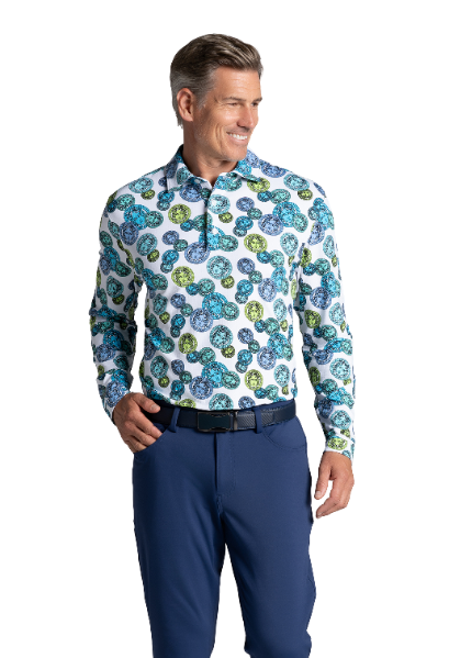 Medusa Print Long Sleeve Polo – 95171 (Modern Fit)
